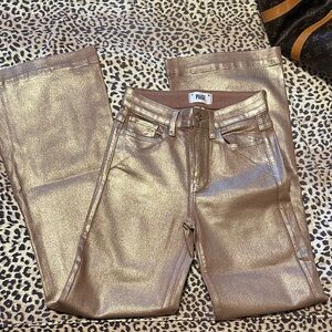 PAIGE Rosè Gold Metallic Jeans